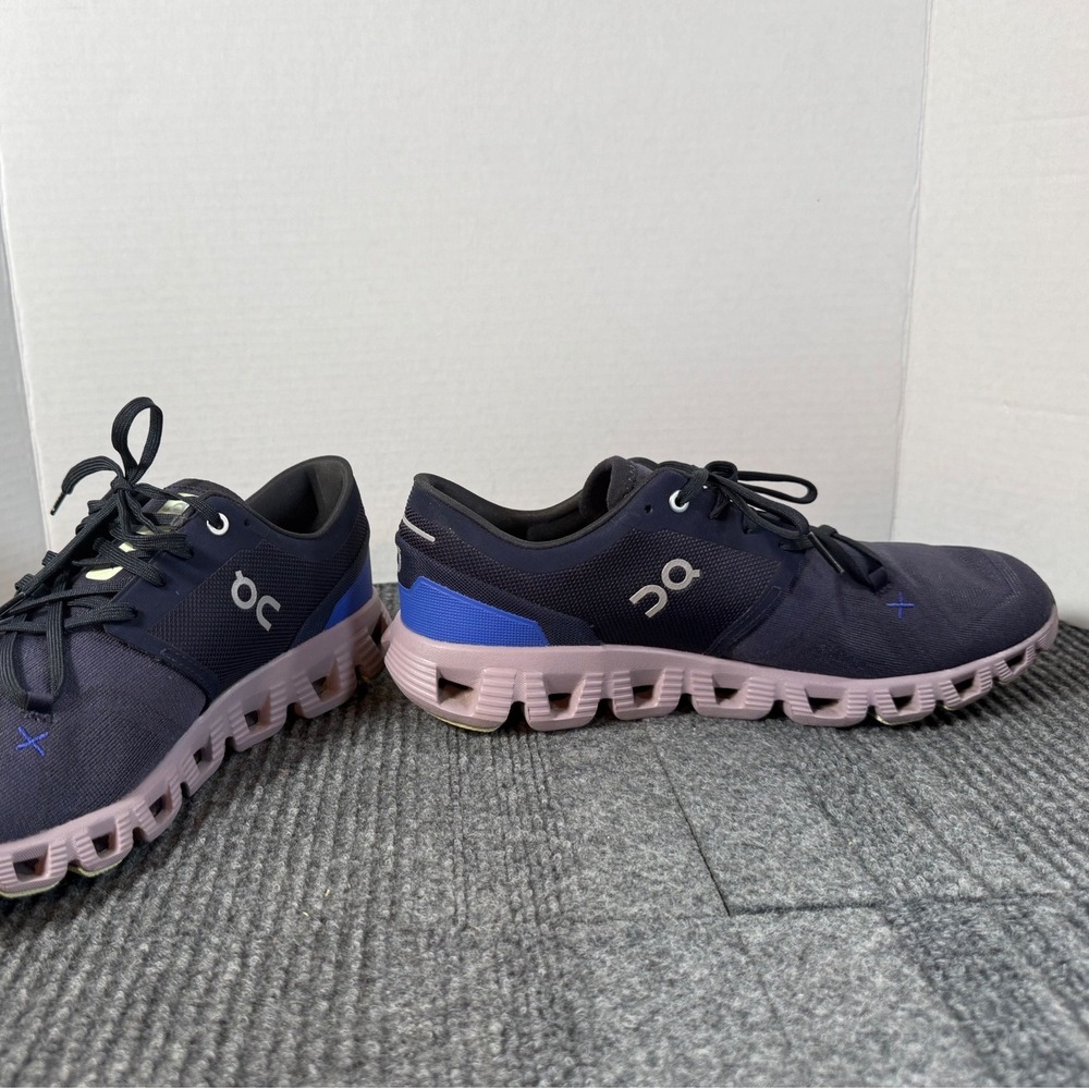 On Running Cloud X Womens 10 Midnight Cobalt Blue Purple Sneakers Like New - Picture 3 of 8